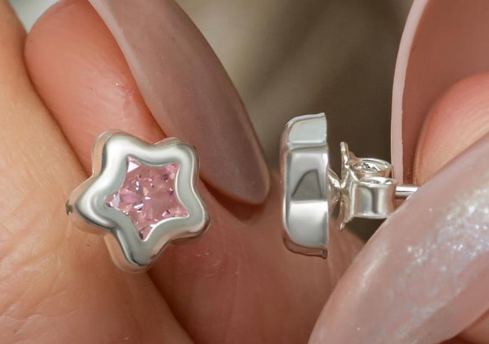 Heliophilia Silver Pendientes de Plata de Ley 925 con Circón Rosa Heliophilia Silver Pendientes de Plata de Ley 925 con Circón Rosa